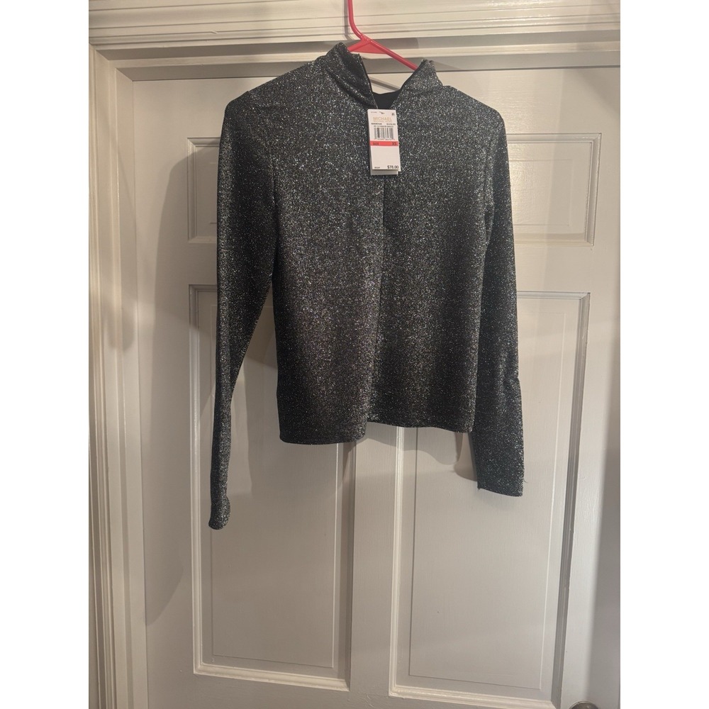 Michael Kors Sparkly Black Long Sleeve Top Size XS New With Tags